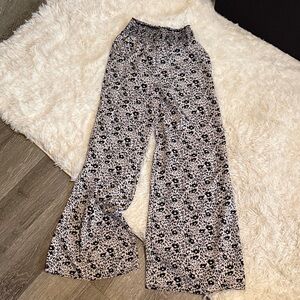 Lulu's Black and White Wide Leg Pants